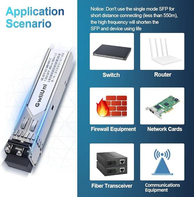 10Pcs 1.25G SFP Multi Mode Fiber Module Network Transceiver, SX MM 850nm 500m - Image 6