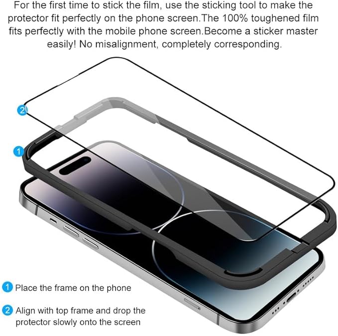 iPhone 14 Pro Screen Protector Tempered Glass Compatible - Image 4