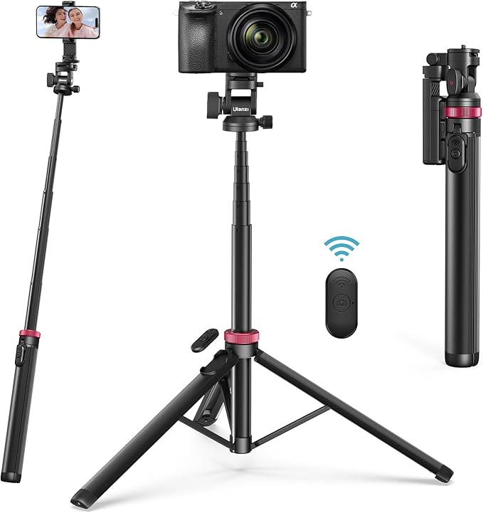 ULANZI MT-78 Extendable Phone Tripod, Metal 72.83" Selfie Stick Camera Tripod by ulanzi