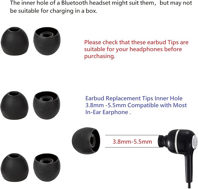 36 Pieces Large Earbud Tips Soft and Comfortable Silicone Earbud Tips Ear Bud - Image 3