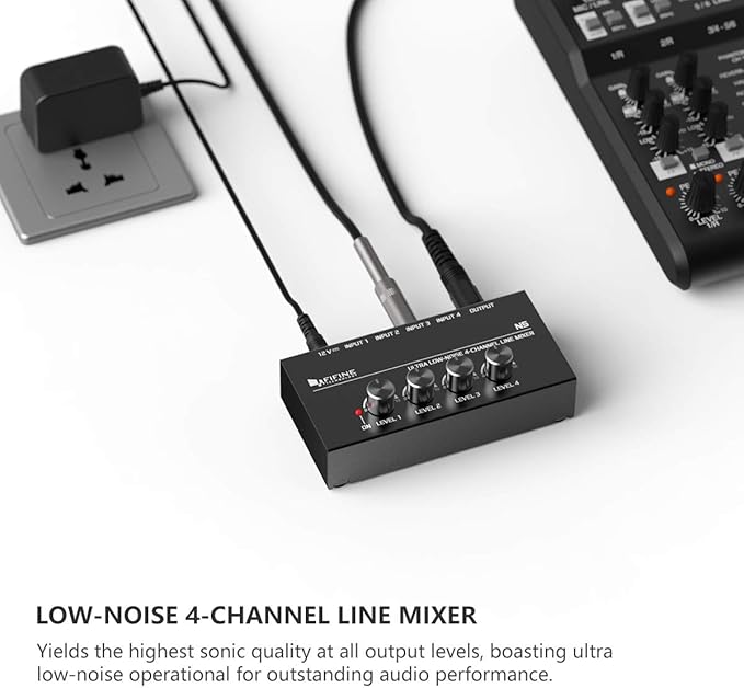 FIFINE Ultra Low-Noise 4-Channel Line Mixer - Image 9