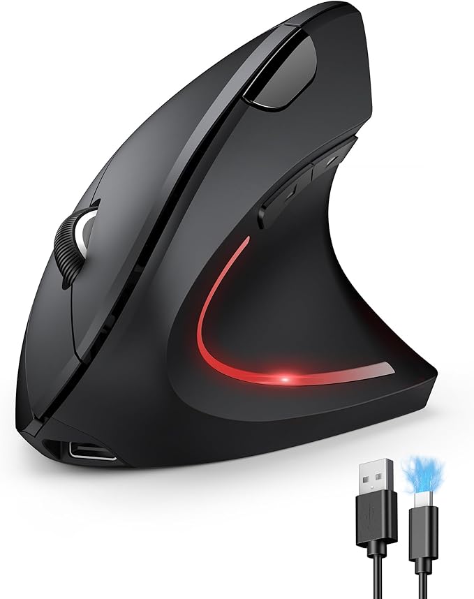 TECKNET Ergonomic Mouse, Rechargeable Vertical Ergo Mouse Wireless 800-4800 by Tecknet