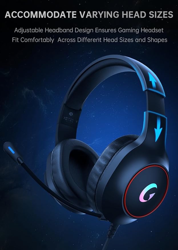 CM7002 Gaming Headset for PS5, Xbox Series, Surround Sound RGB Gaming Headphones - Image 8