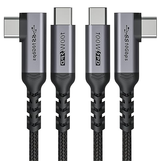 USB C to USB C Cable 100W, USB 3.1 Fast Charging Cord 90 Degree 20V/5A Type C by SUMPK