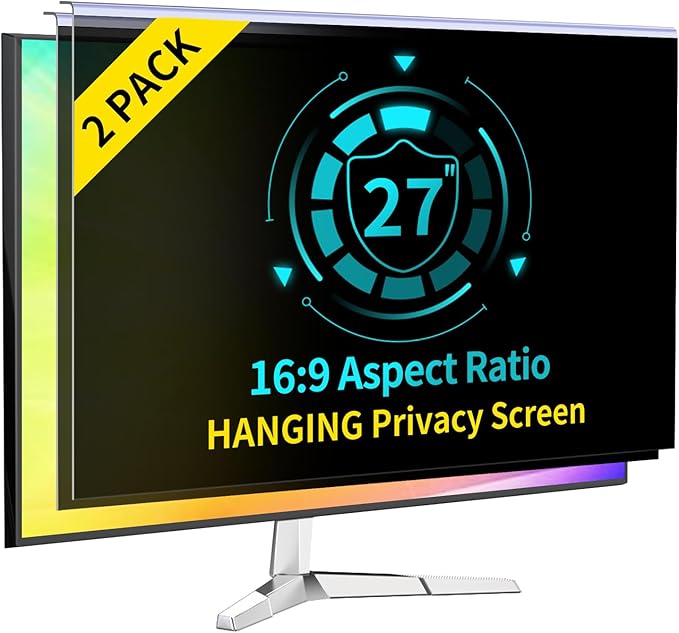 〔2-Pack〕 27 Inch Computer Privacy Screen Filter by DEJIMAX