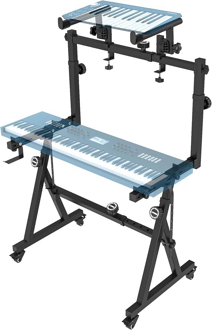 Dual Piano Keyboard Stand with 2nd Tier - Image 4