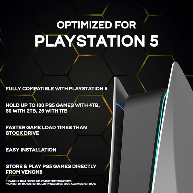Fantom Drives - VENOM8 2TB NVMe Gen 4 M.2 Internal SSD - PS5 Memory Upgrade 3D - Image 4