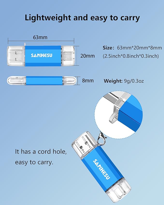 64GB 3 Pack 2-in-1 USB C Flash Drive Type-A+Type-C 3.1 Dual Drive OTG, Speed Up - Image 4