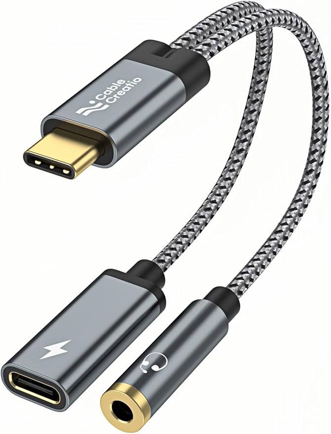 CableCreation USB C to 3.5mm Headphone and Charger Adapter by CableCreation