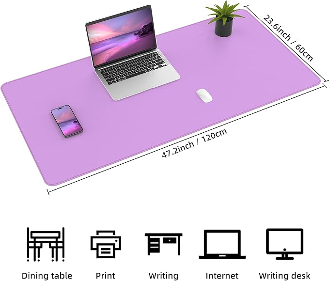 Leather Desk pad Protector- 47.2" x 23" Large Desk mat - Image 2