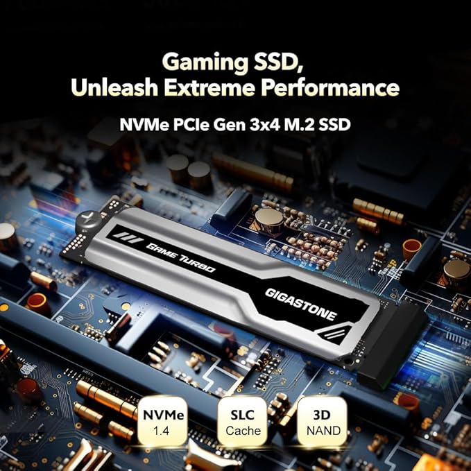 Gigastone M.2 SSD 2TB PCIe 3.0 NVMe SSD 3, 500MB/s Internal Gaming Solid State - Image 4