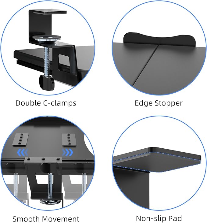 suptek Large Keyboard Tray Under Desk Pull Out - Image 8