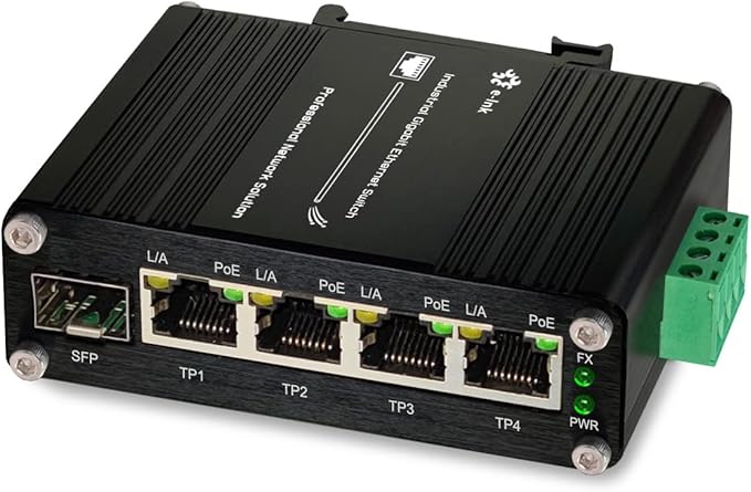 Industrial Gigabit 4 Ports PoE Ethernet Switch PoE+ Fiber Switch by WelcometotheThroncom
