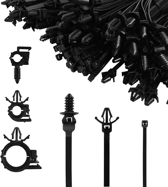 130 Pcs Push Mount Cable Ties Standard Zip Tie Mount Car Wire Loom Routing Clips by Dakchor