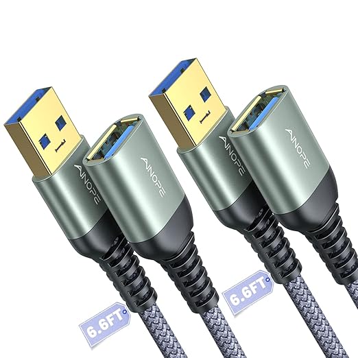 AINOPE 2 Pack USB Extensions Cable High Speed USB 3.0 Extension Cord Type A by AINOPE10yearsforphoneaccessories