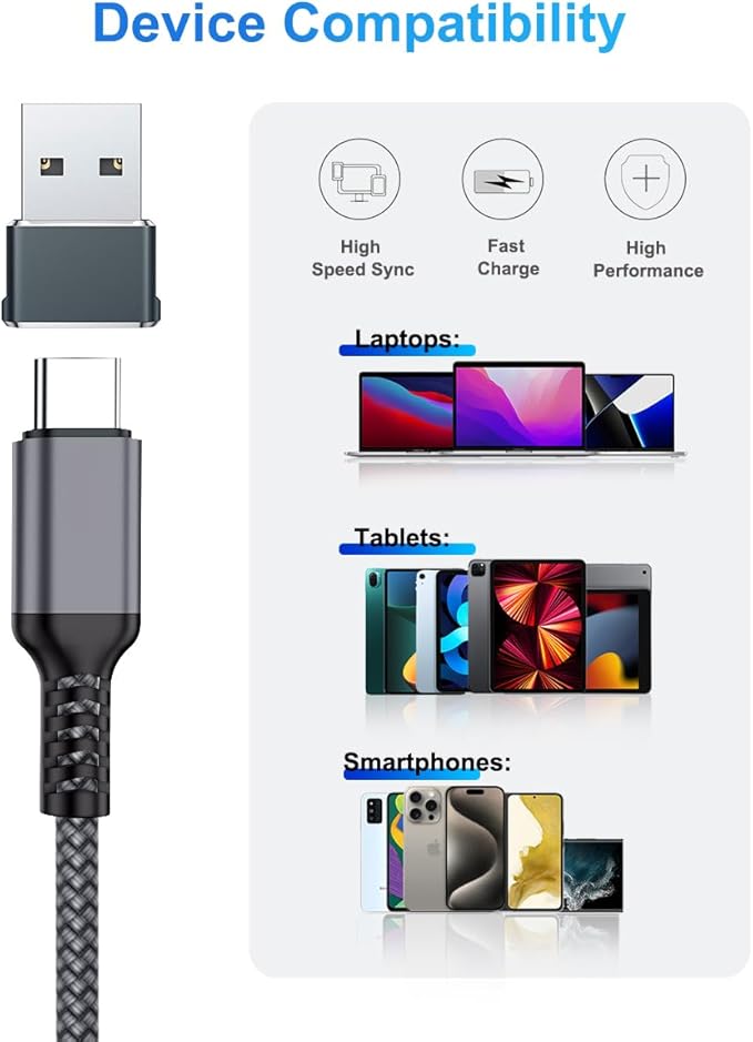 Elebase USB C to C 100W Charging Cable 6.6FT - Image 7