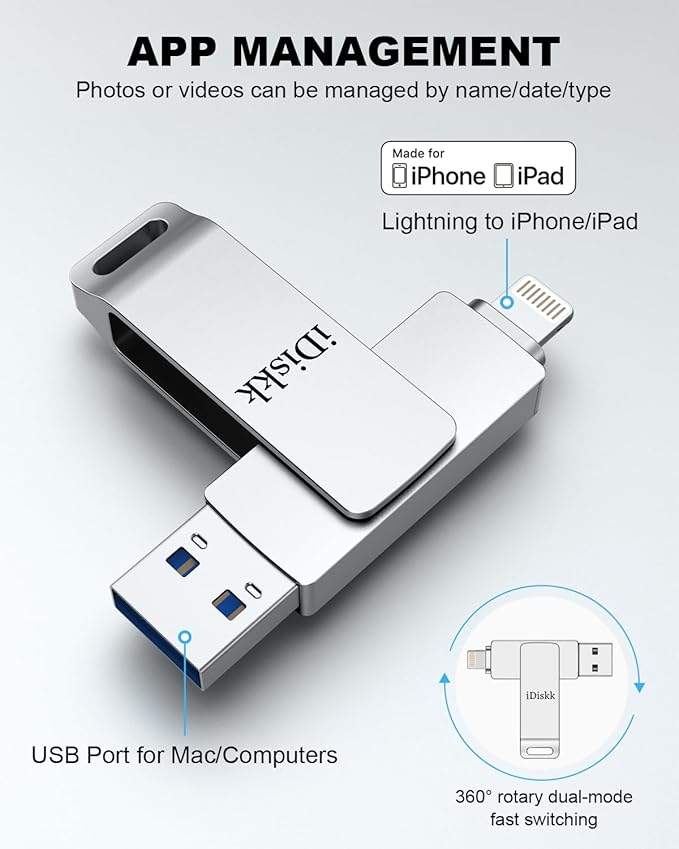 App-le Mfi Certified 128GB iDiskk iPhone Flash Drive, - Image 8