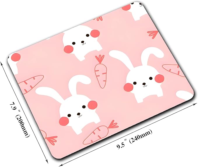 Pink Kawaii Rabbit Mouse Pads for Desk, Portable Wireless Computer Mouse pad - Image 2