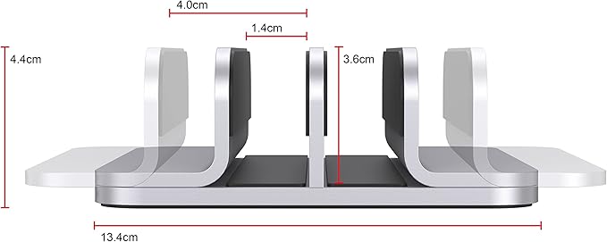 Double Aluminum Laptop Vertical Stand Organizer, Sturdy Notebook Computer - Image 2