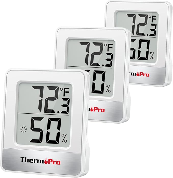 ThermoPro TP49 3 Pieces Digital Hygrometer Indoor Thermometer Humidity Meter by ThermoPro
