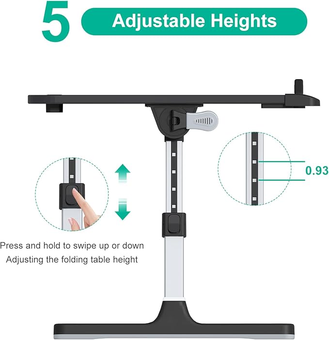 Laptop Bed Tray Desk with Adjustable Heights and Angles, Upgraded-Sturdy - Image 4