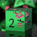 Matt Green Metal Dice Set, DNDND 7 PCS Heavy Metallic D&D Dice Set by DNDND