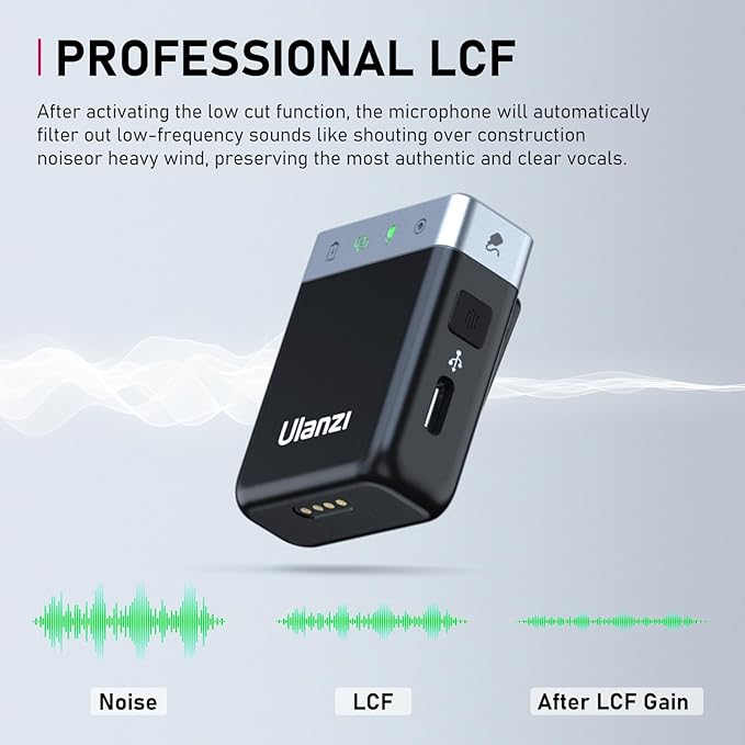 ULANZI AM18 Wireless Lavalier Microphone, Compact Mini Lapel Mic - Image 2