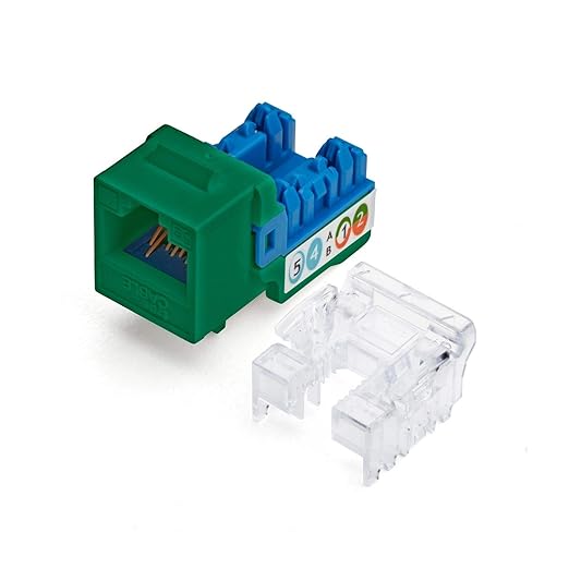 TRUE CABLE Cat5e Keystone Jack, Unshielded, 90 Degree Punch-Down, PoE++ 100W by trueCABLE