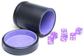 PU Leather Dice Cup Purple Velvet Lined Quiet Shaker by TOPTAN
