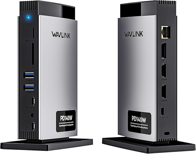 WAVLINK Laptop Docking Station 3 Monitors, 11-in-1 USB C Docking Station by WAVLINK%C2%AE