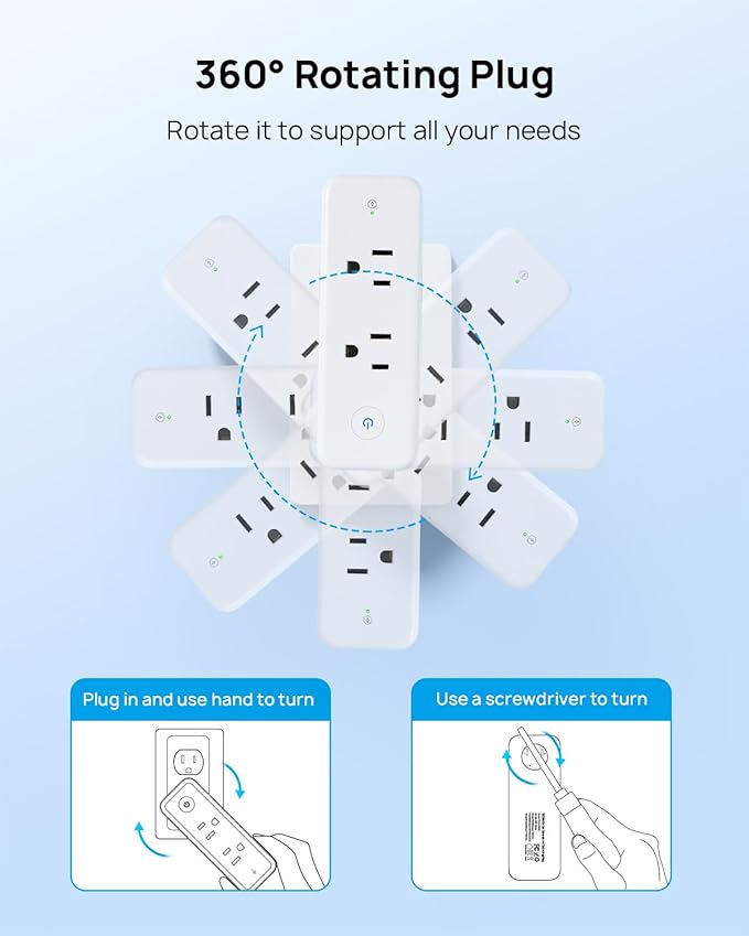 TROND Outlet Extender Surge Protector, 6 AC Outlet Splitter - Image 3