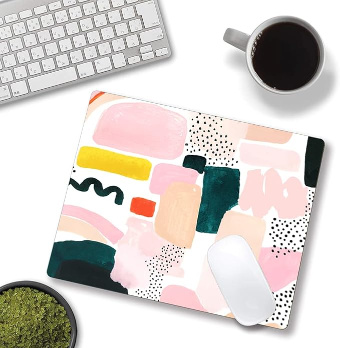 Mouse Pad, Abstract Graphic Design Mouse Pad, Washable Square Cloth Mousepad - Image 3