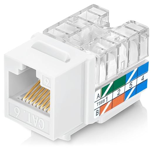 Everest 90° Angled RJ45 Cat5e Keystone Jacks 100-Pack in White - Image 8