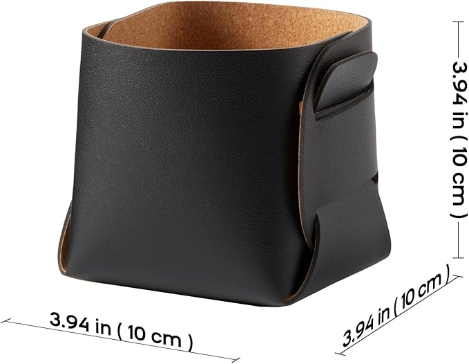 HOMIEAZICOZI 2-Pack Cork Leather Desk Accessories Storage - Image 3
