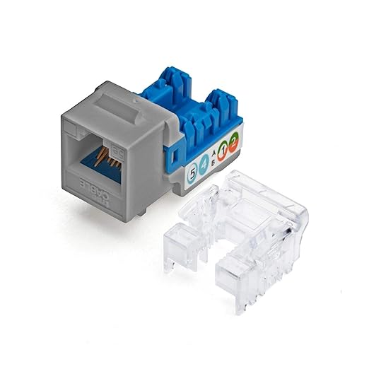 trueCABLE Cat5e Keystone Jack, Unshielded, 90 Degree Punch-Down, PoE++ 100W by trueCABLE