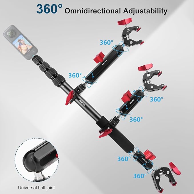 Motorcycle Mount kit for Insta36O X5 X4, Bike Handlebar Clamp Mount and 59" - Image 3