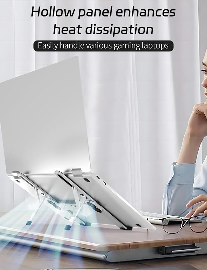 Junfire Foldable Laptop Stand for Travel, Aluminum Stable Ergonomic Laptop Riser - Image 8