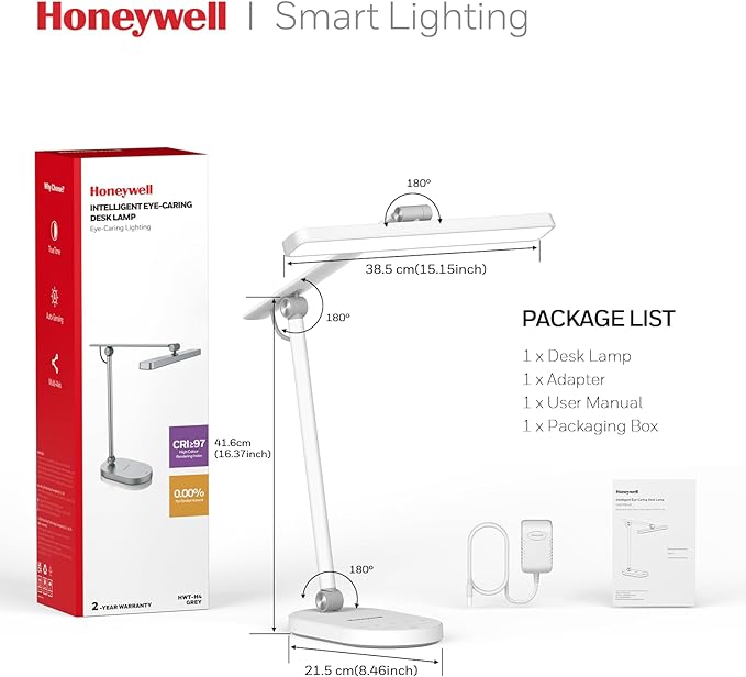 Honeywell Desk Lamp for Home Office, H4 Sunturalux™ Eye-Caring LED Desk Light - Image 8