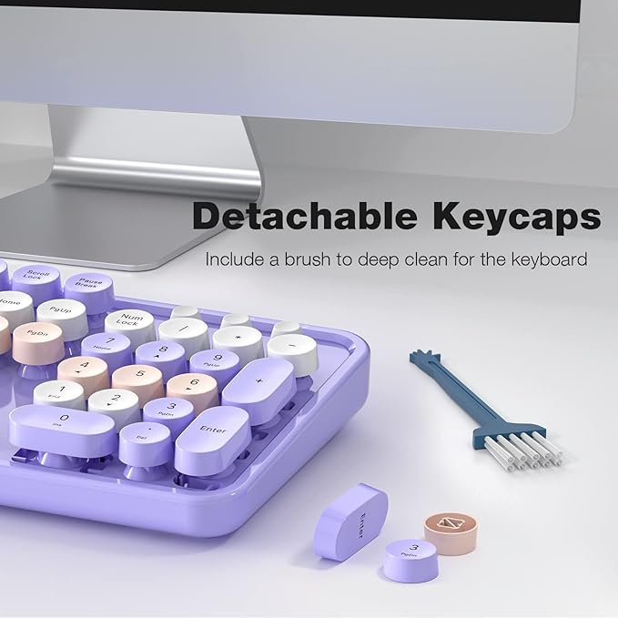 KNOWSQT Wireless Keyboard and Mouse Combo Purple Colorful - Image 6