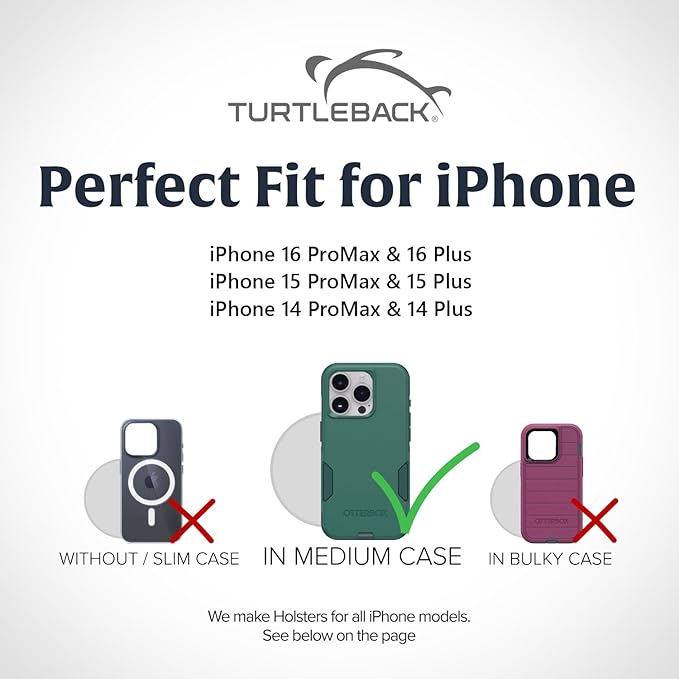 Turtleback Belt Holder for iPhone 16 Pro Max, 15 Pro Max, 14 Pro Max -Medium- - Image 2