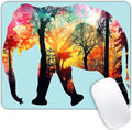 Square Mouse Pad Colorful Forest Elephant-1, Gaming Mouse Pads by Goodsprout