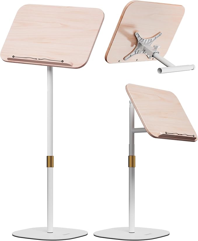 2 in 1 Dual-use Floor Book Stand & Desktop Book Stand, Height Adjustable from by aboutool