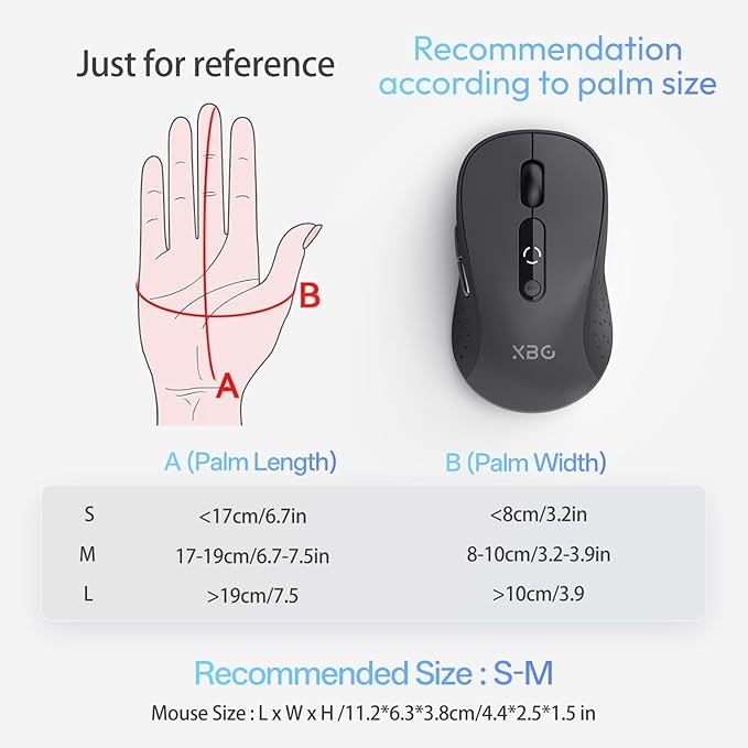 XBG B15 Tri-Mode Wireless Mouse, 5 Adjustable DPI, Type-C Rechargeable - Image 8