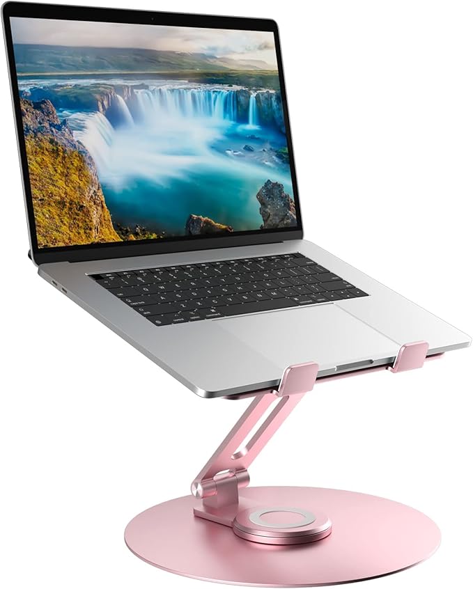Swivel Laptop Stand for Desk, Adjustable Height Aluminum Computer Stand by Epherie