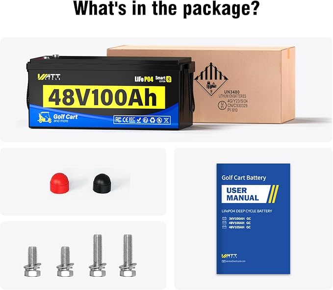 48 Volt Golf Cart Batterys 200A BMS, 48V 100Ah LiFePO4 Lithium Battery - Image 9