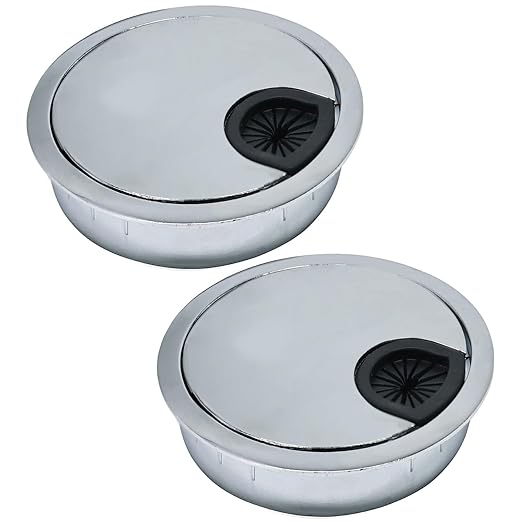 2 Pcs Desk Grommet 2" / 50 mm, Desk Cord Hole Cover, Cable Grommet Metal Zinc by EASYEAH