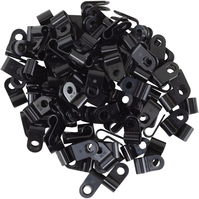 GTSE Black Nylon Plastic Cable Clamps, 3/16" Screw Mounts - Image 3