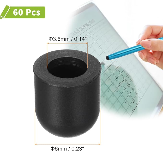 MECCANIXITY 60Pcs Replacement Stylus Pen Tips 6mm Conductive Capacitive Touch - Image 2
