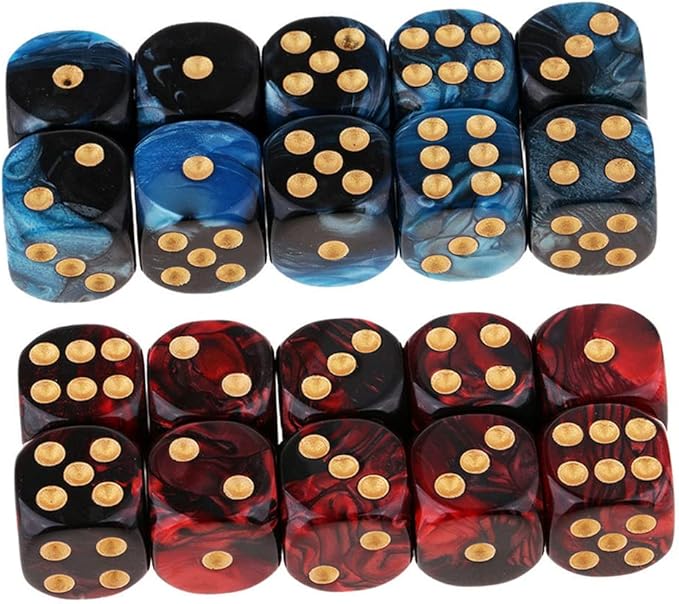 20PCS Polyhedral Dice D6 Dice 16mm Acrylic 6 Sided Dice Game Dice by Yiotfandoll