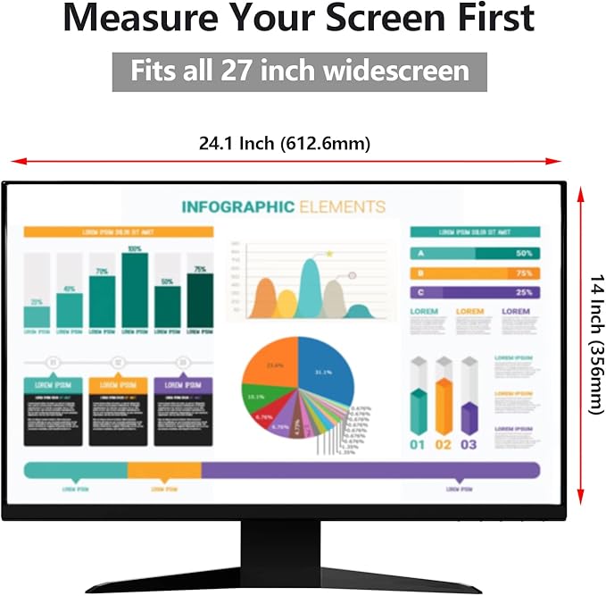 【2 Pack】 27 Inch Privacy Screen Protector - Image 2